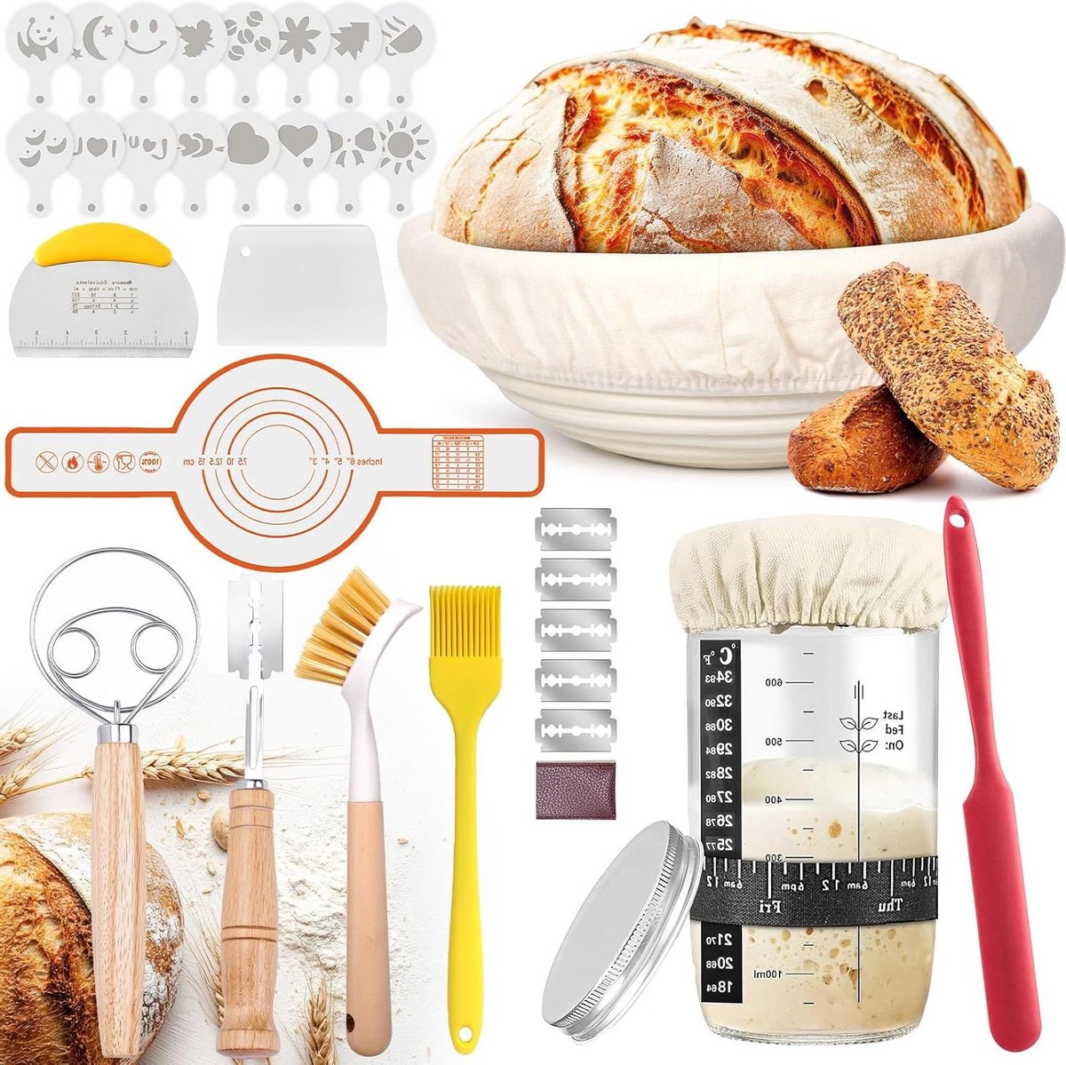 Rijsmandje Brood - Banneton Broodbak - Brood Bakken - Rond Ontwerp - 25 cm - Niet gespecificeerd