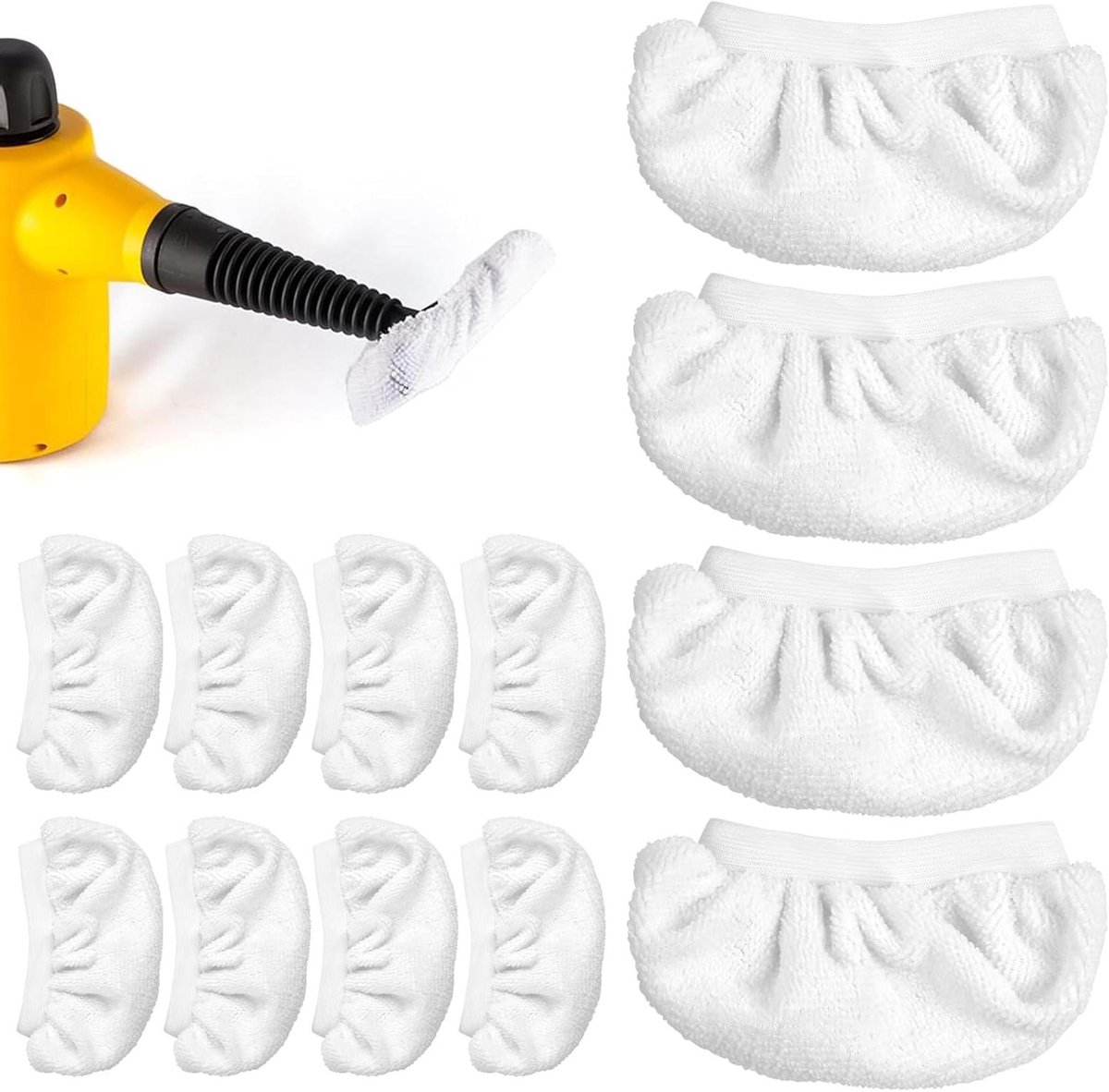 Microvezel Doeken - Stoomreiniger Doppen - Vloeren Reinigen - Wasbaar en Herbruikbaar - 12 Stuks - Wit