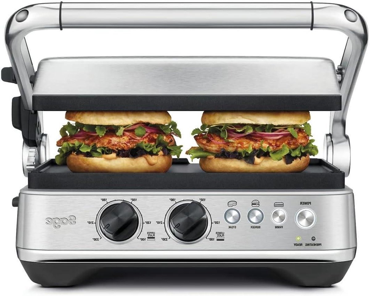Elektrische Grill - Contactgrill Panini maker - Gerechten Bereiden - Dubbele Temperatuurregeling - 42 x 26 x 39.5 cm