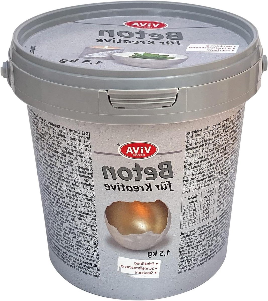 Creatief Beton - Gietbeton Modelmateriaal - Decoratie Maken - Fijnkorrelig Sneldrogend - 15 kg - Grijs