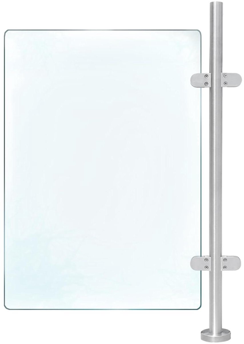 Leuningpaal RVS - Balustrade Paal - Veiligheid Creëren - Corrosiebestendig 316 Staal - 110 cm Hoog - Zilver
