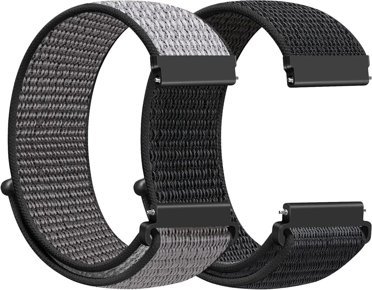 Sport Horloge Band - Nylon Band Vervangende Band - Actieve Levensstijl - Quick Release Sluiting - 18-24mm - Grijs