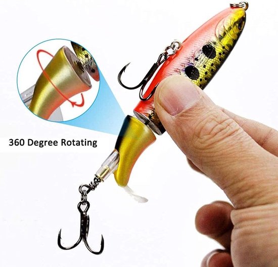 Set Topwater Wobblers Vissen Hengelsport Kunstaas - 4 Stuks — afbeelding 5
