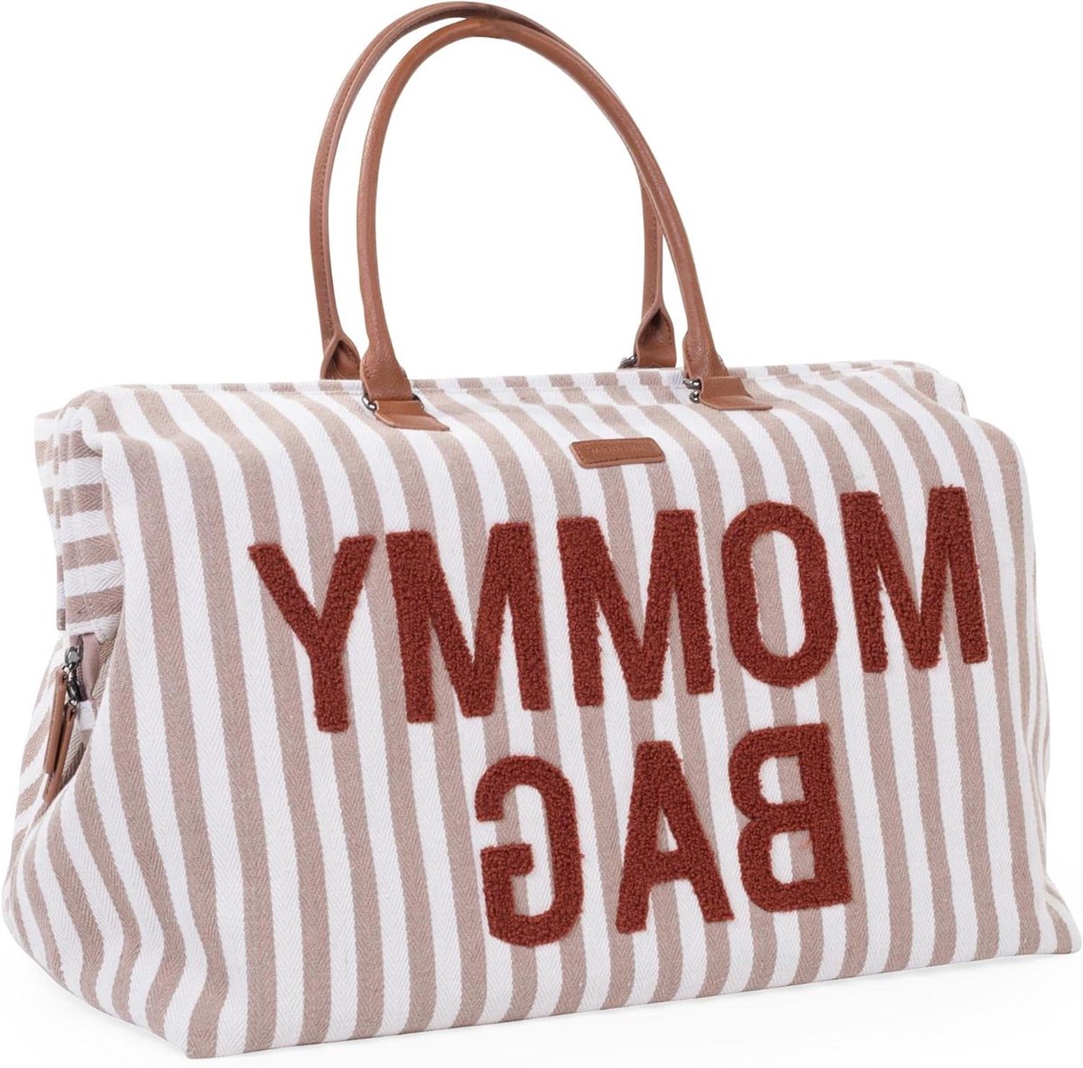 Mommy Bag - Luiertas Moedertas - Baby Verzorging - Grote Inhoud - 68 x 4 x 55 cm - Terracotta Strepen