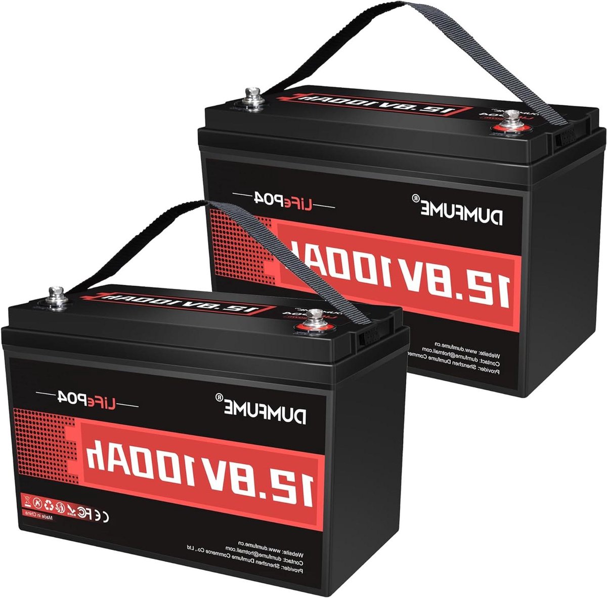 LiFePO4 Batterij - Lithium Batterij - Energie Opslag - Hoge Energiedichtheid - 12V 100Ah - Zwart
