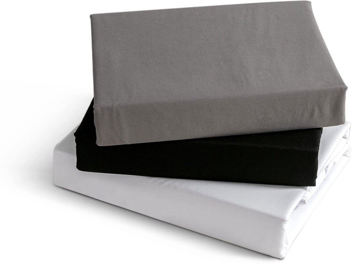 Bedding Hoeslaken - Grijs - 160 x 200 cm - Geborsteld Microvezel met Diepe Zak - Voor Matrassen tot 30 cm