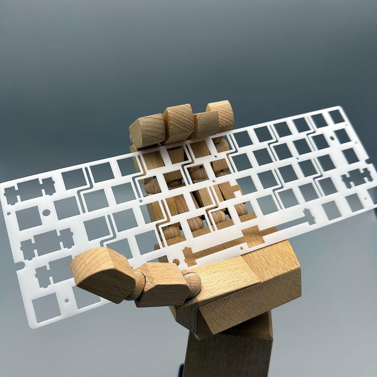 Toetsenbord Plaat - Keyboard Plate - Typing Geluid Verbeteren - 1.5mm Dikte - 10 x 10 x 1 cm - POM