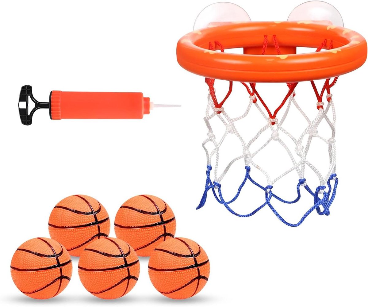 Babyspeelgoed Basketbal - Badkuip Basketbal - Badtijd Vermaken - Sterke Zuignap Installatie - 22 x 20 x 5 cm - Meerkleurig