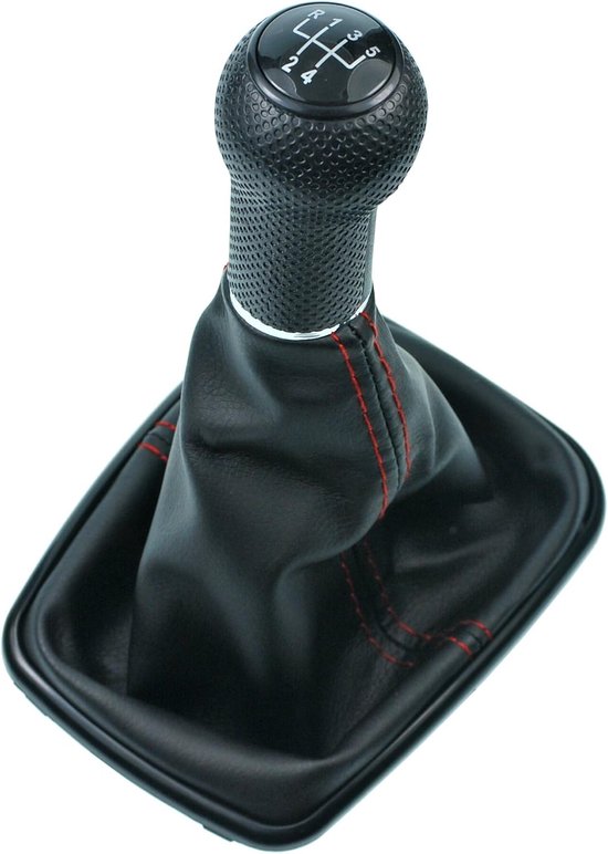 Schakelpookknop - Versnellingspook Pookknop - Auto-interieur Upgraden - Plug en Play Montage - 5 versnellingen - Zwart met rode naad — afbeelding 4