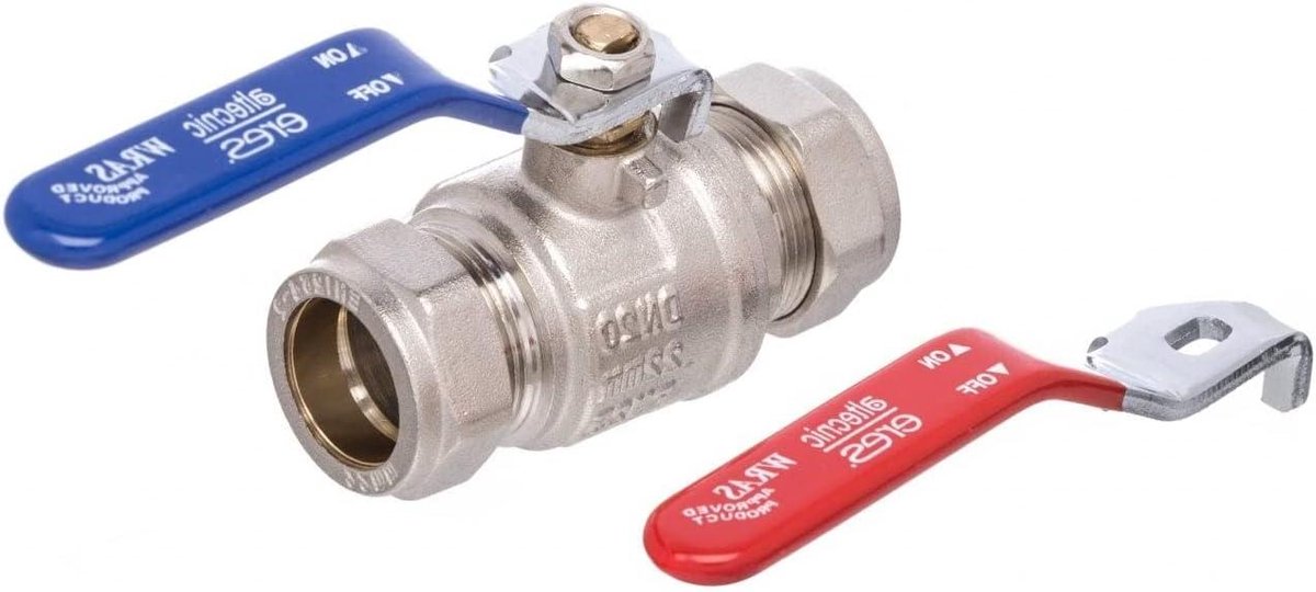Kogelkraan - Isolatieklep Hendelkraan - Watersysteem Afsluiten - Volledige Boring - 22 mm - Mat Zilver