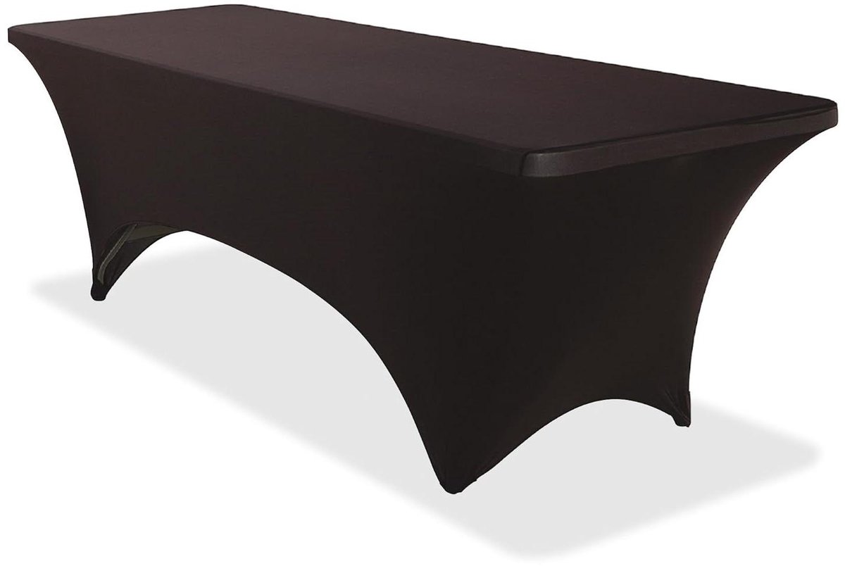 Tafelhoes Rechthoekig - Hoes Klaptafel - Evenement Decoratie - Ingenaaide zakken - 244 x 76 cm - Zwart