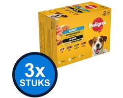 3x Pedigree - Pouch Adult Saus Gev Sel Multipack (12x100g) - Hondenvoer Natvoer - 1.2 kg