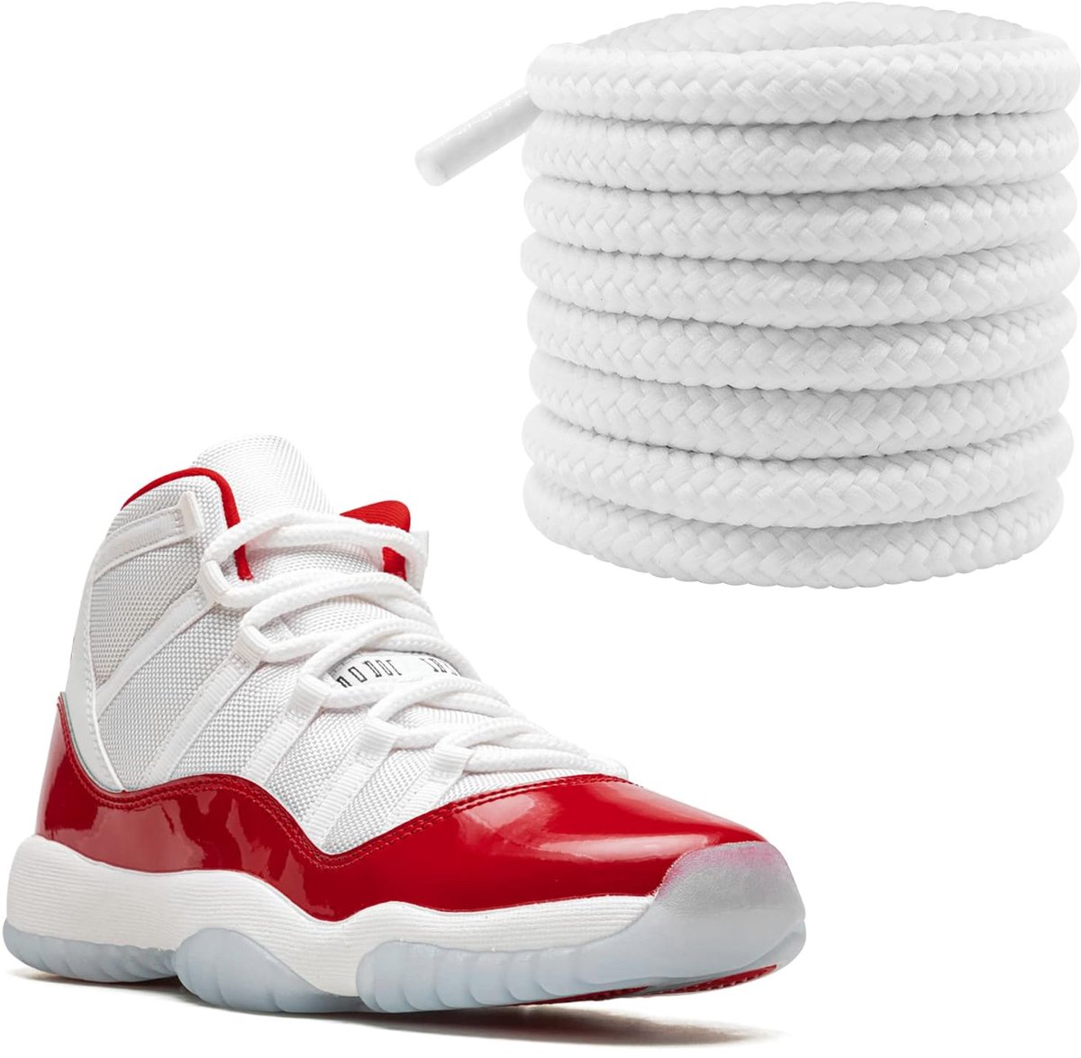 Veters voor Jordan 11 Sneakers, 1/4" (6mm) Ronde Atletische Schoenveters Vervanging voor Basketbalschoenen