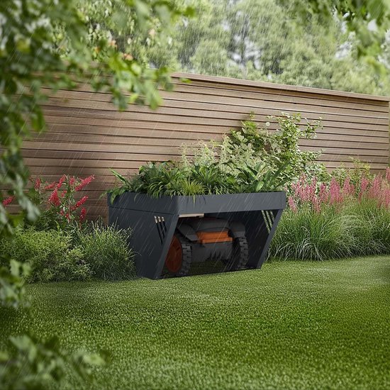 Robotmaaier Garage met Plantendak - Duurzame Overkapping voor Grasmaaiers en Robots — afbeelding 2