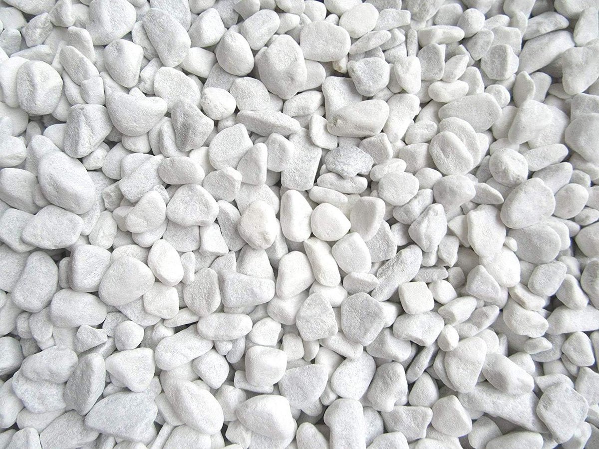 Marmergrind Wit - Siergrind Decoratiegrind - Tuin Decoratie - Afgeronde Natuurstenen - 18-25 mm - Wit