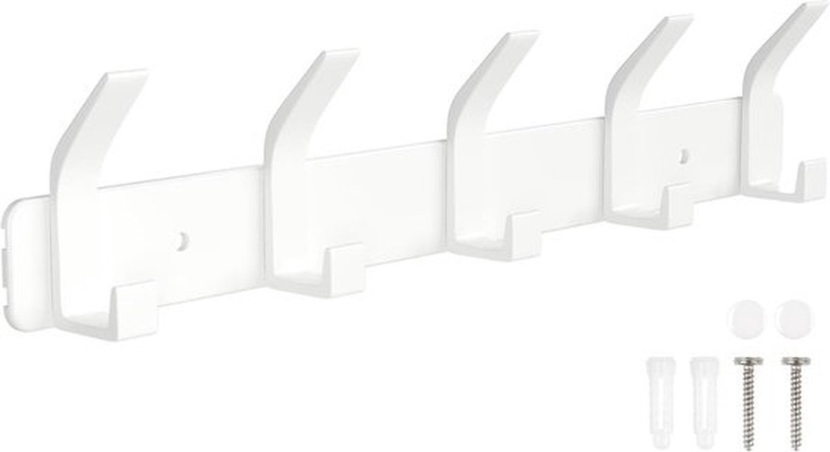 Kapstokken wandmontage - 5 haken - voordeur - slaapkamer - jassen - portemonnees - tassen