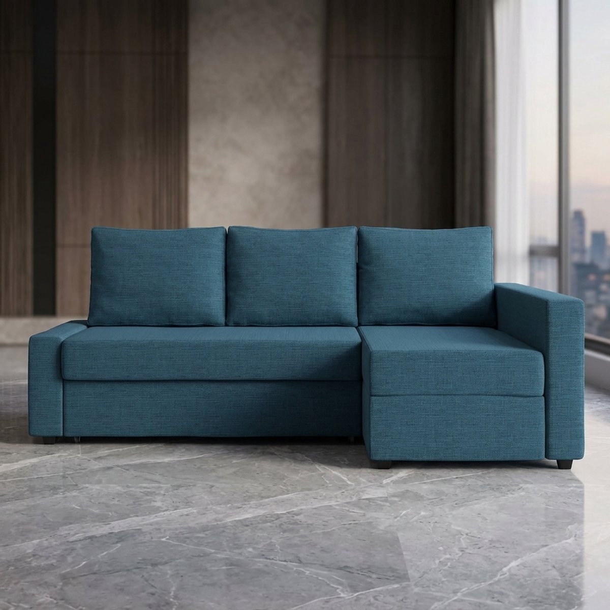 Friheten Hoekbank Beschermhoes op Maat - Blauw - Novihome
