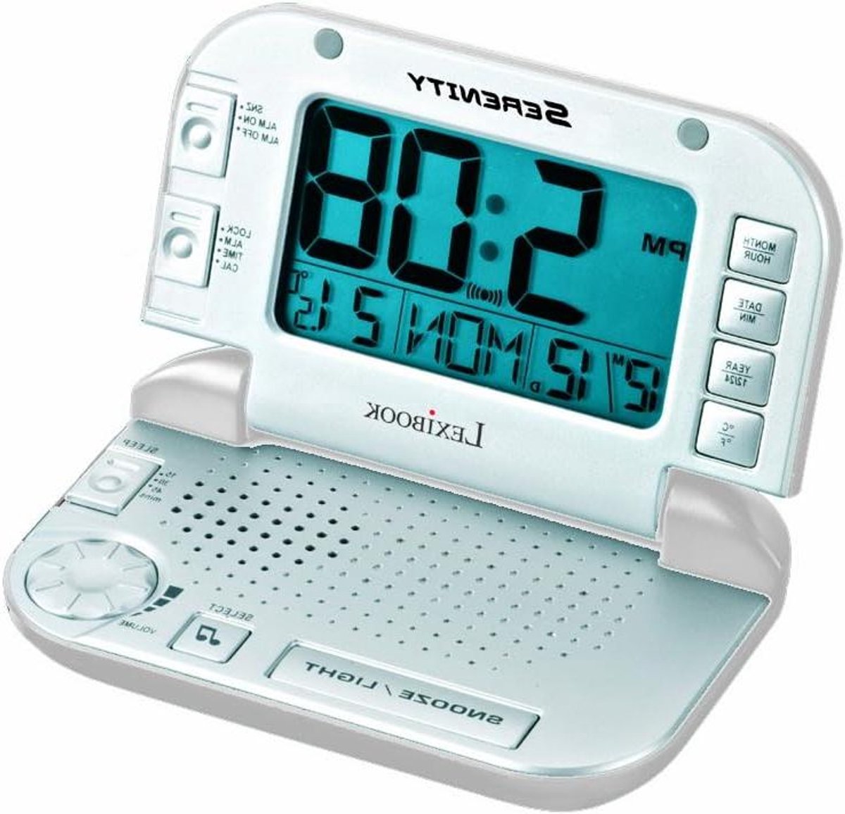 Digitale Wekker - Nachtklok Kinderwekker - Ontspannen Slapen - 6 Natuurgeluiden - 10.8 cm - Wit/Zilver