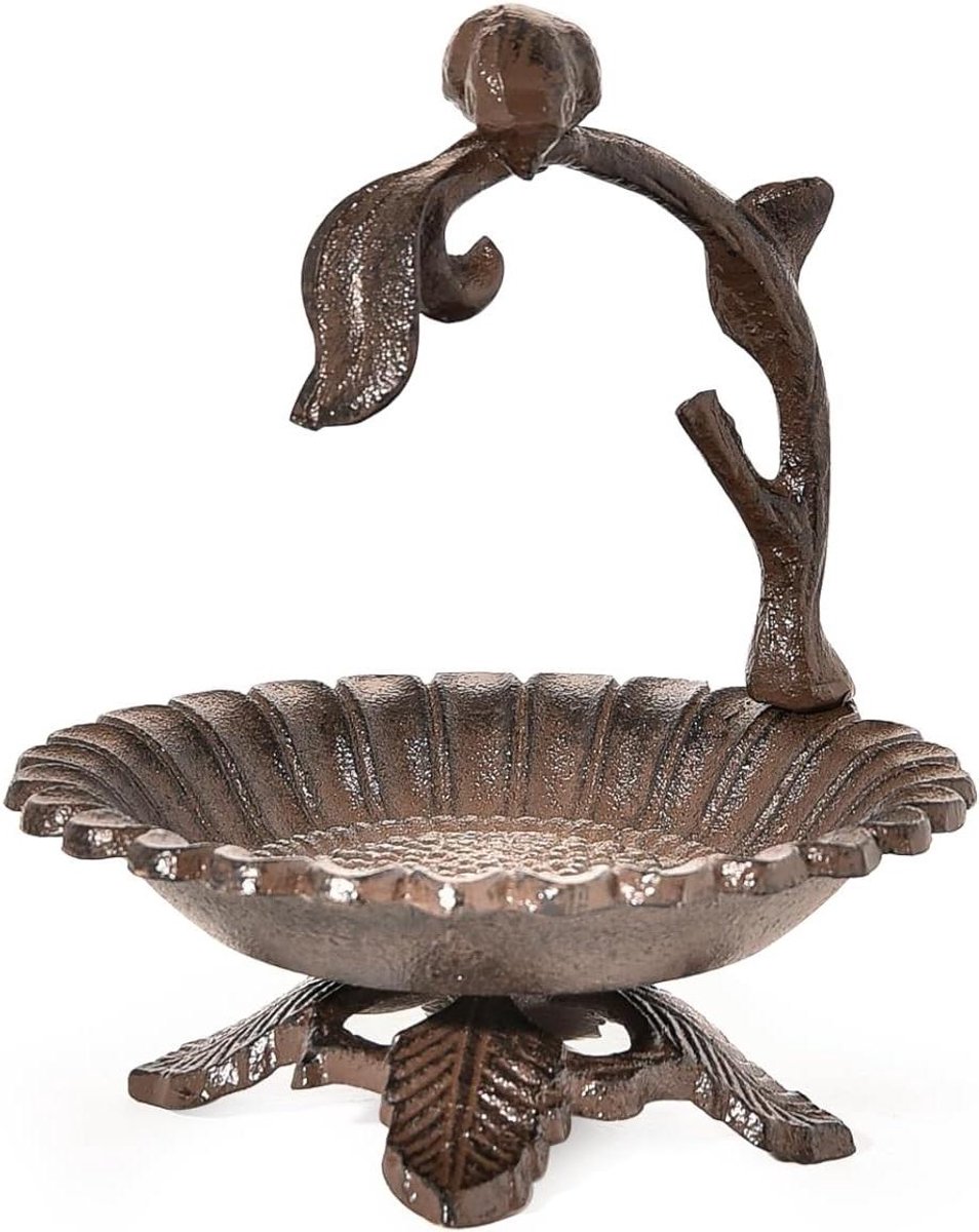 Gietijzeren Vogelbad - Vogelvoederbak Zonnebloem - Tuindecoratie Vogels - Gietijzer Anti-Roest - 155 cm Diameter - Brons