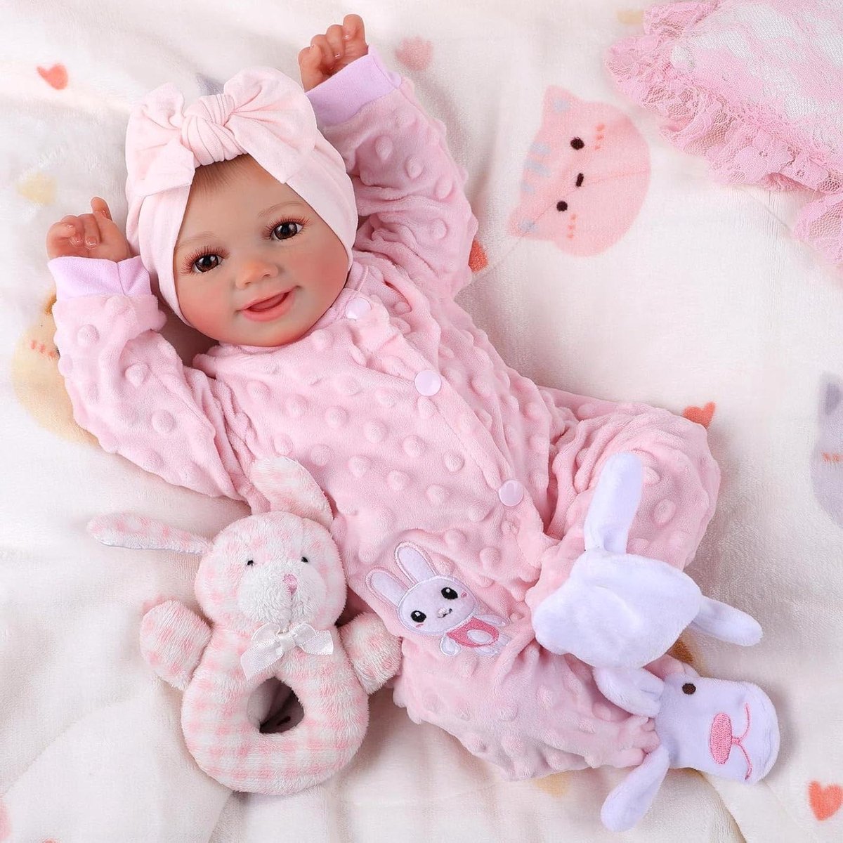 Reborn Babypop - Levensnoodpop Meisje - Rollenspel Spelen - Volledig Vinyl Lichaam - 43 cm - Roze