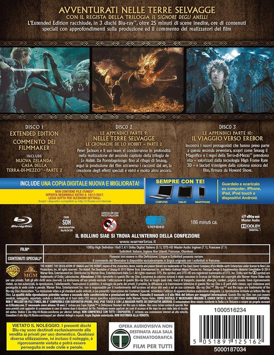 The Hobbit Blu-ray - Fantasy Film - Film Kijken - Regio Vrij - 17.6 x 13.8 x 2 cm — afbeelding 2