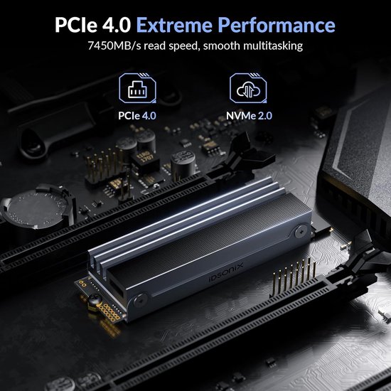 Interne SSD - NVMe SSD M.2 Opslag - Snelle Data Overdracht - PCIe 4.0 Interface - 2TB - Grijs — afbeelding 4