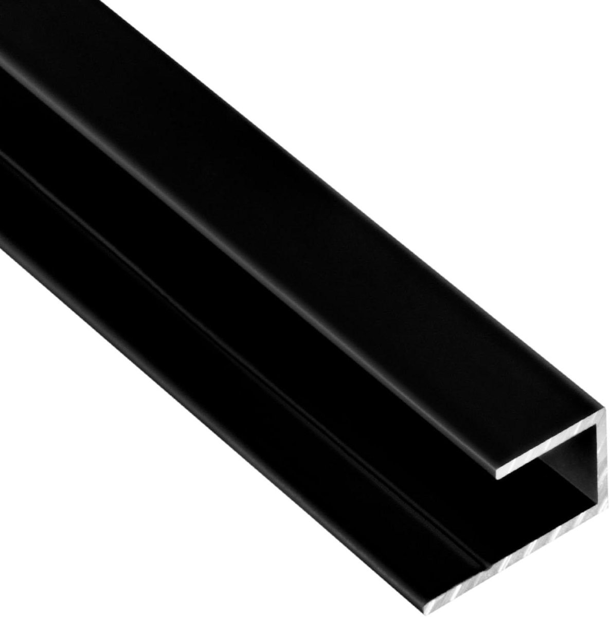 Aluminium U-profiel - Afsluitprofiel Eindprofiel - Plaatmateriaal Afwerken - Corrosiebestendig Weerbestendig - 8 mm 1 meter - Zwart