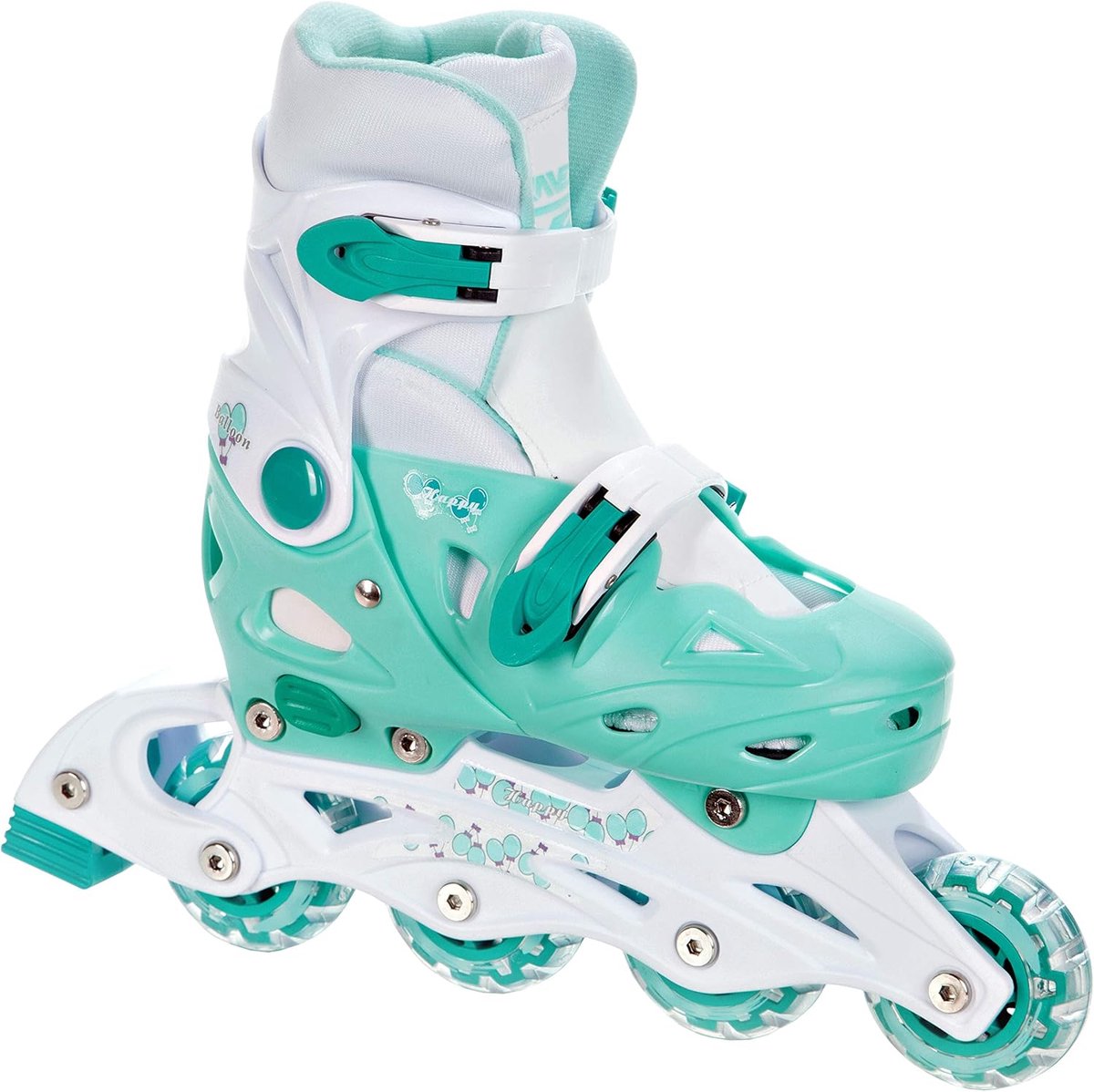 Kinderen Inline Skates - Roller skates Triskates - Leren Skaten - 3in1 Verstelbaar - 33-36 (20-225cm) - Mint
