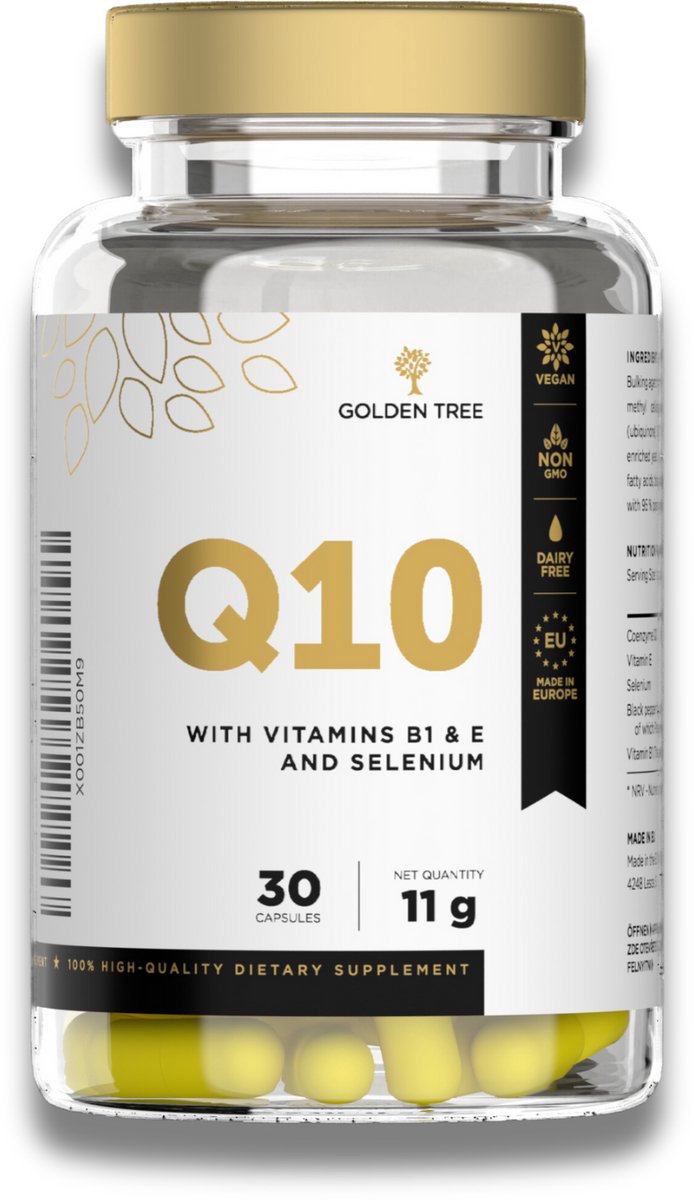Golden Tree Voedinssupplement gezondheid - Vitamine B - Energieondersteuning - Verbeteren hartfunctie - Bescherming stress - 30 capsules
