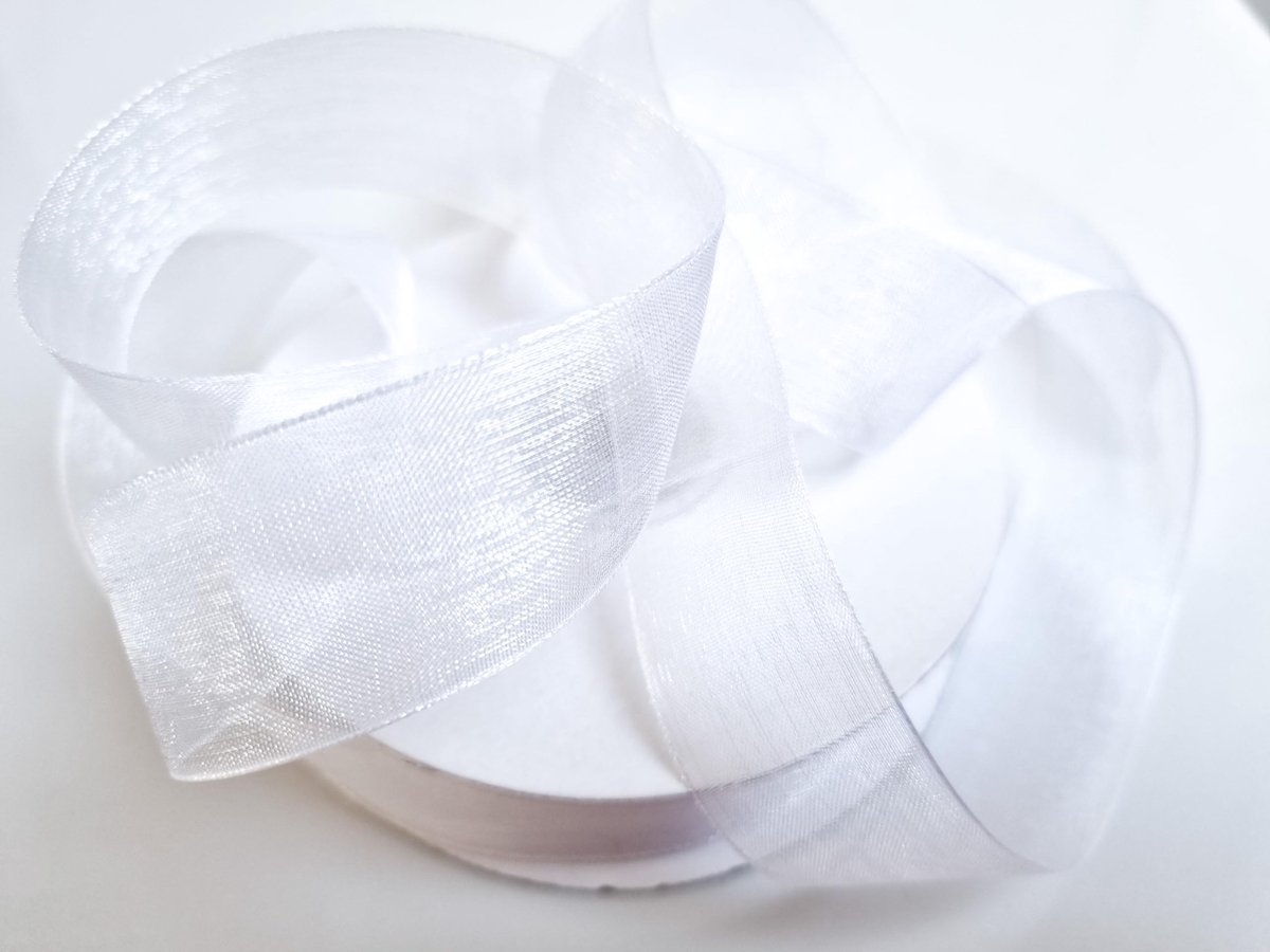 Organza, lint van organza, 25 mm, breedte 2,5 cm, lint van organza, decoratief lint, bruiloft, Kerstmis, 45 m