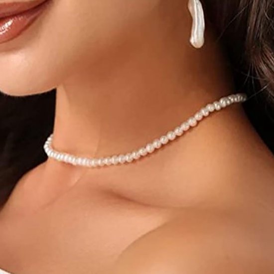 Parelketting vintage parels choker halsketting parelketting parelketting ketting bruidsketting bruidsketting — afbeelding 3