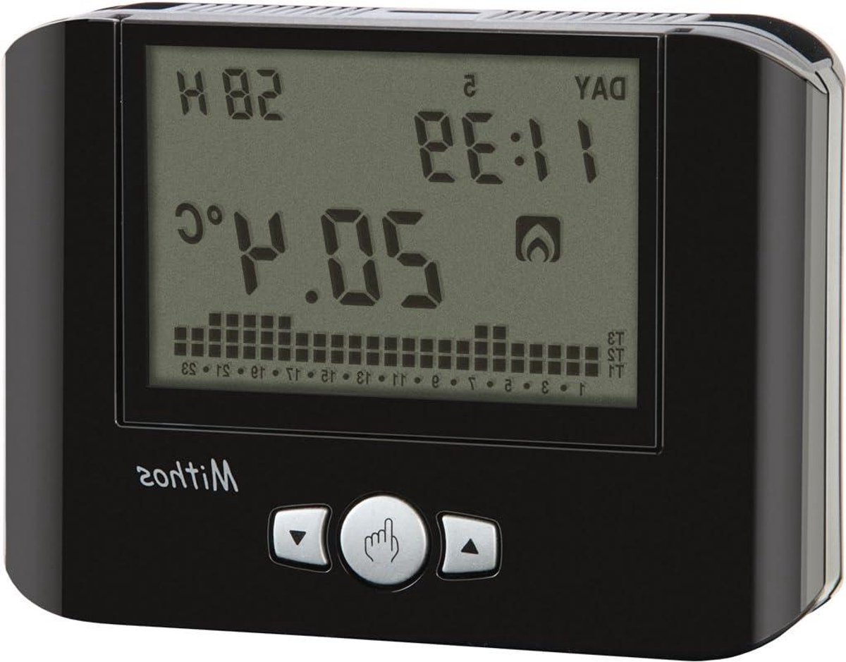 Draadloze Thermostaat - Klimaatregelaar - Comfort Instellen - Wekelijkse Programmering - 1 AA Batterij - Zwart