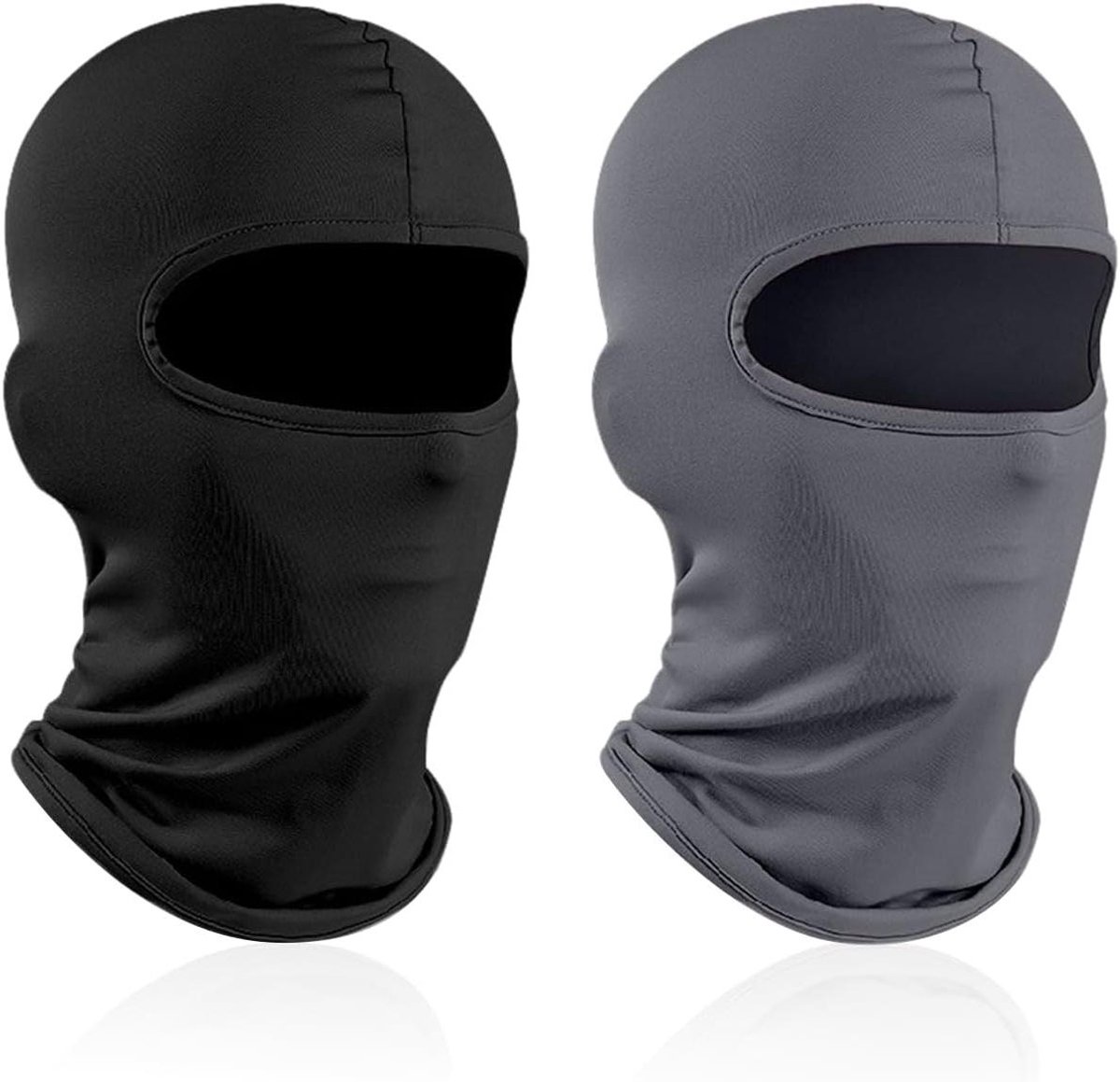 Sportmasker - Windmasker - Buitenactiviteiten - Ademend Lycra - 2 Stuks - Zwart Grijs