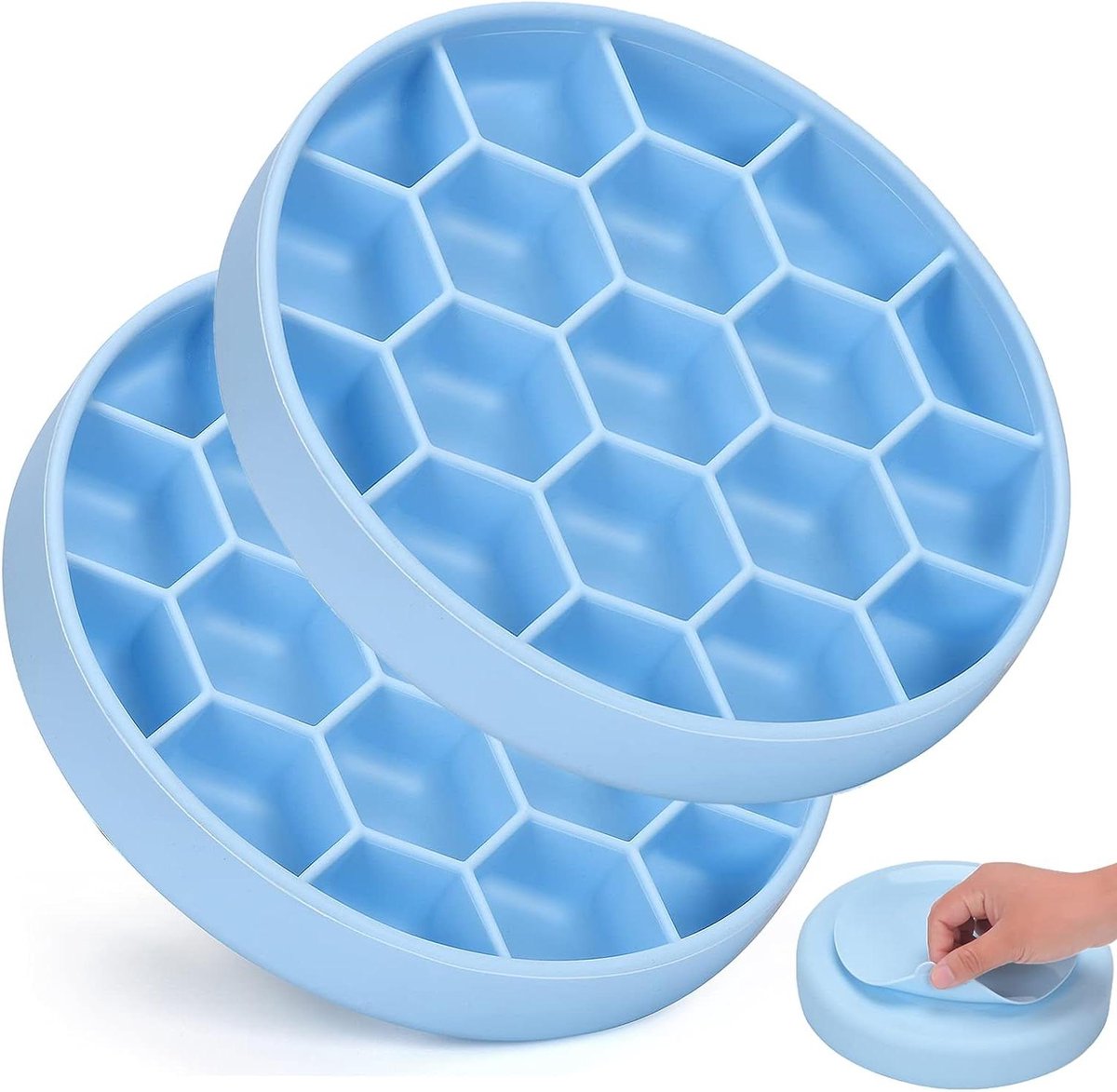 Hondenvoerbak - Slowfeeder - Gezond Eten - Antislip Zuignap - 2 Stuks - Blauw