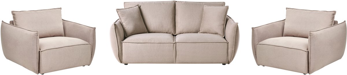 KUNES - Woonkamerset - Taupe - Polyester