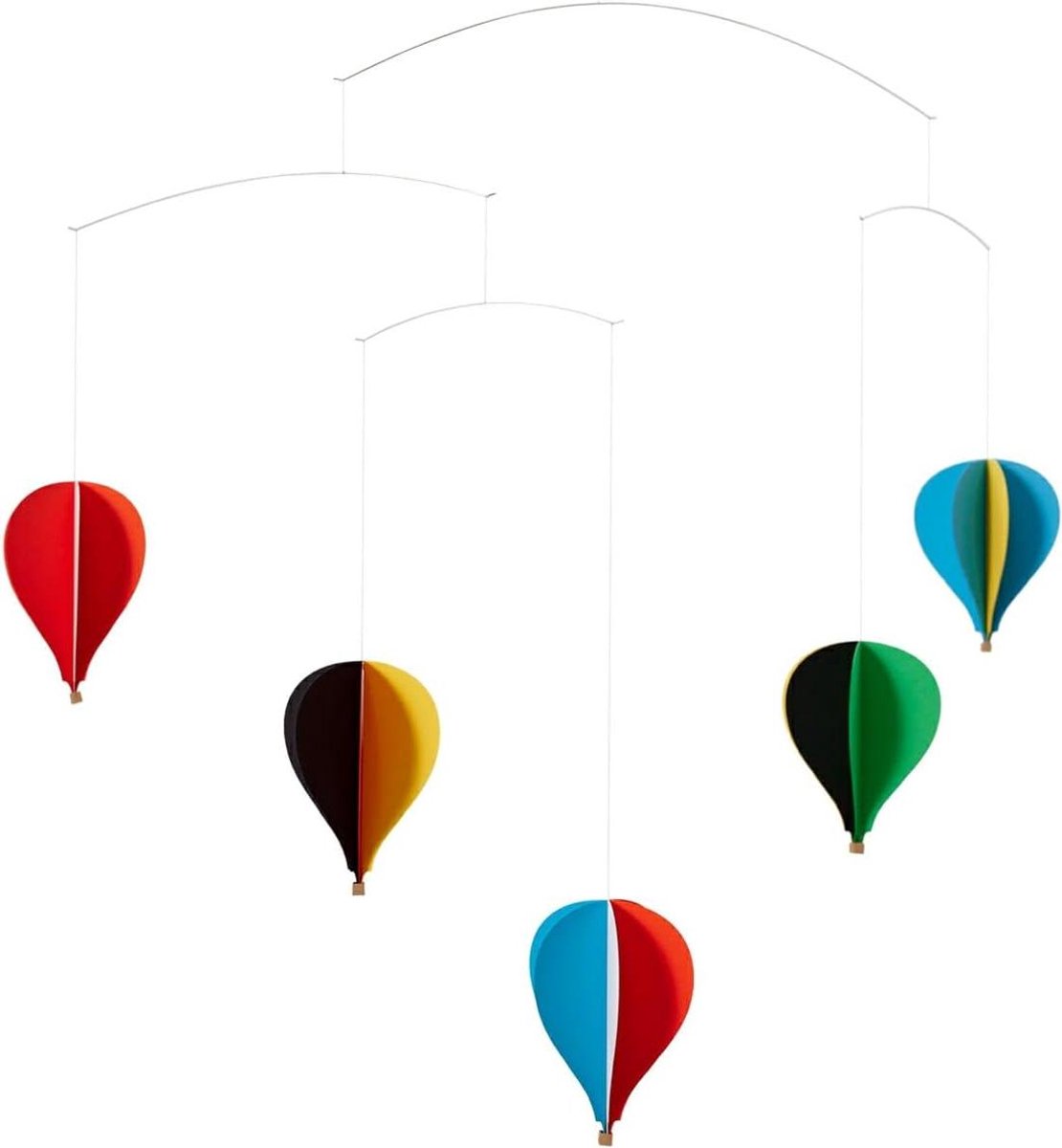 Ballonnen Mobiel - Hangende Decoratie - Kinderkamer Decoreren - Handgemaakt Denemarken - 53 x 62 cm - Kleurrijk