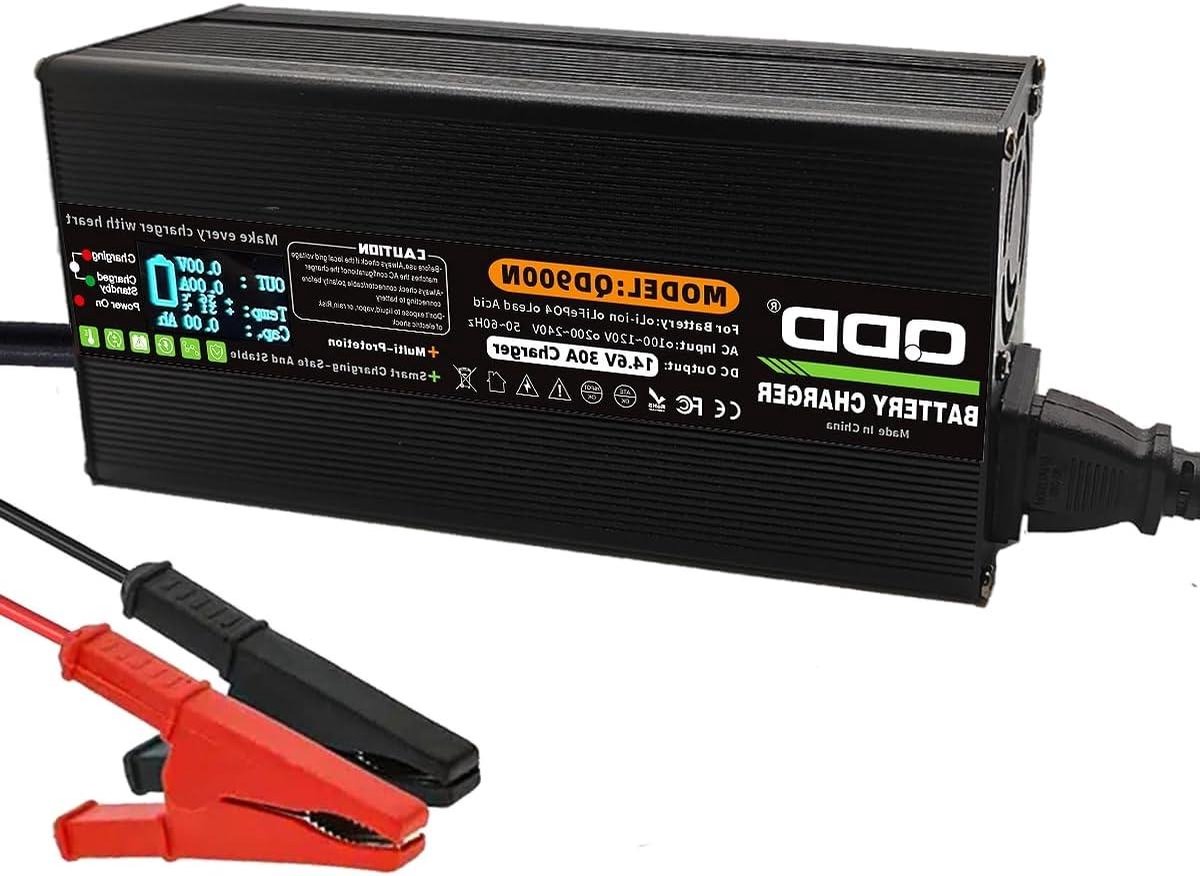 Acculader - Oplader Batterij - Voertuigen Opladen - Intelligente 4-traps modus - 146 V 30 A - Zwart