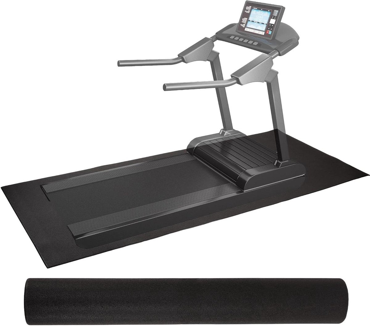 Hometrainer Mat - Fitnessmat Hometrainer - Vloer Beschermen - Hoge Dichtheid PVC - 152 x 76 cm - Zwart