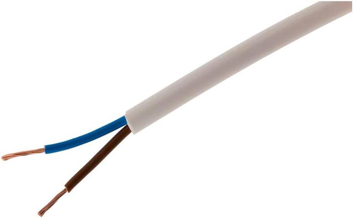 Elektrische Voedingskabel - Stroomkabel H05VV-F - Apparaten Aansluiten - Flexibel En Duurzaam - 5 meter - Wit