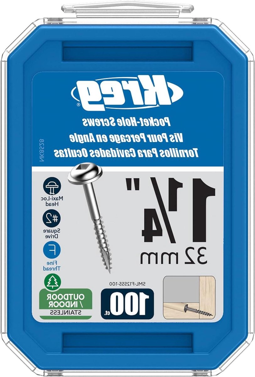 Roestvrijstalen Zakschroeven - Pocket Hole Schroeven - Meubelverbindingen Maken - Zelftappende Punt - 1-1/4 inch - Roestvrij Staal