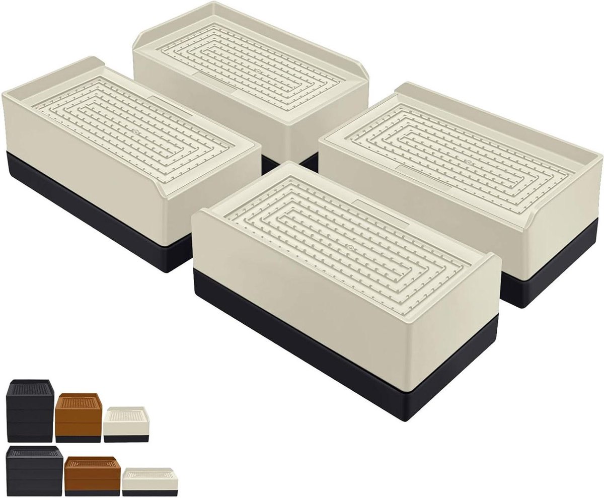Meubelverhogers - Verhogingsblokken - Meubels Verhogen - Stapelbaar L-ontwerp - 4 stuks - Apricot
