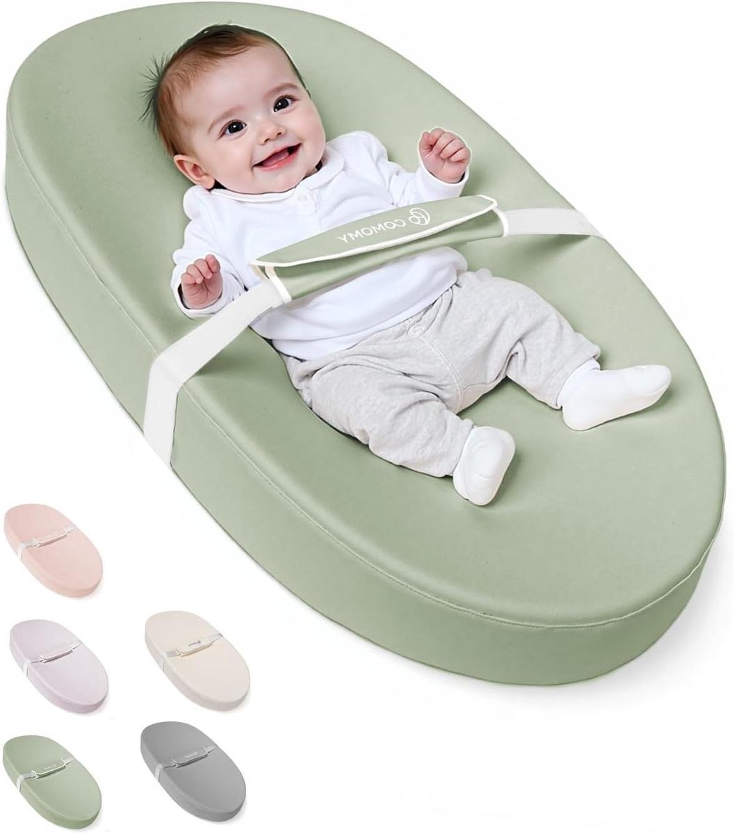Verschoningsmat Baby - Aankleedkussen Onderlegger - Veilig Luiers Verschoon - Verstelbare Veiligheidsgordel - 80x40cm - Groen