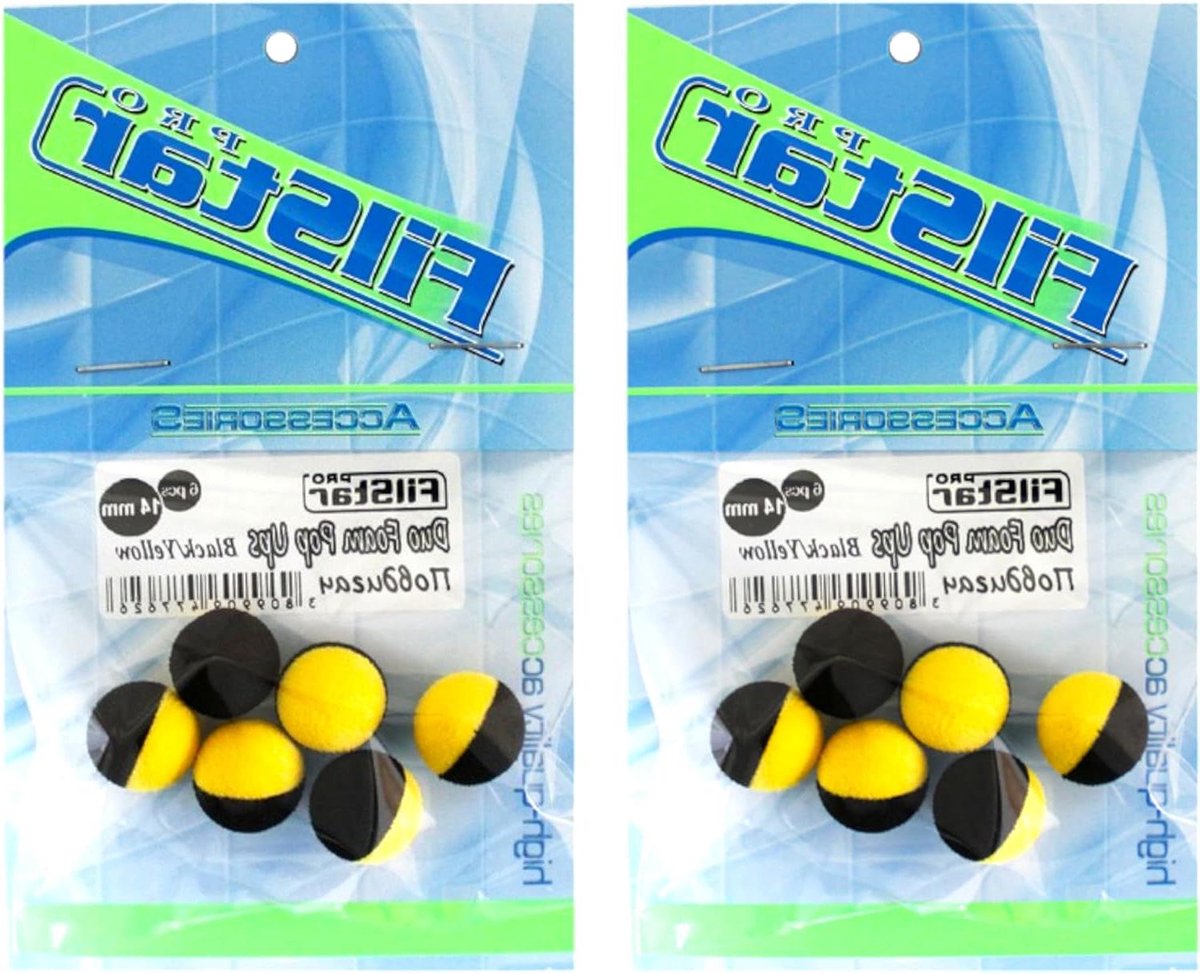 ZIG Rig Pop-Up Foam - Vis Haken - Karper Vissen - Zelfnivellerend Schuim - 14 mm 12 stuks - Zwart Geel