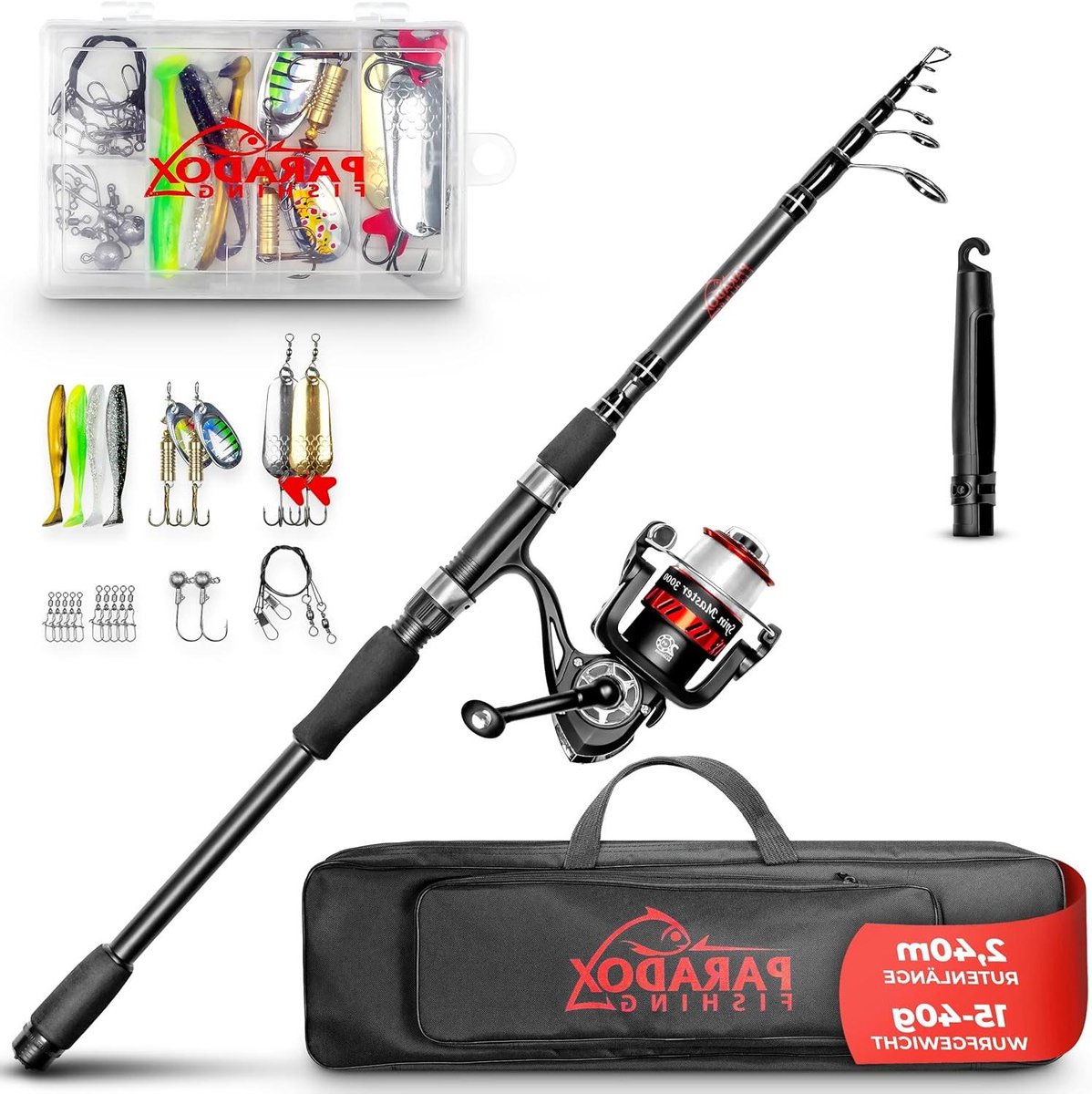 Vishengel Set - Complete Set - Spinfishing Uitoefenen - Telescopisch Ontwerp - 2.1m tot 2.7m - Niet gespecificeerd