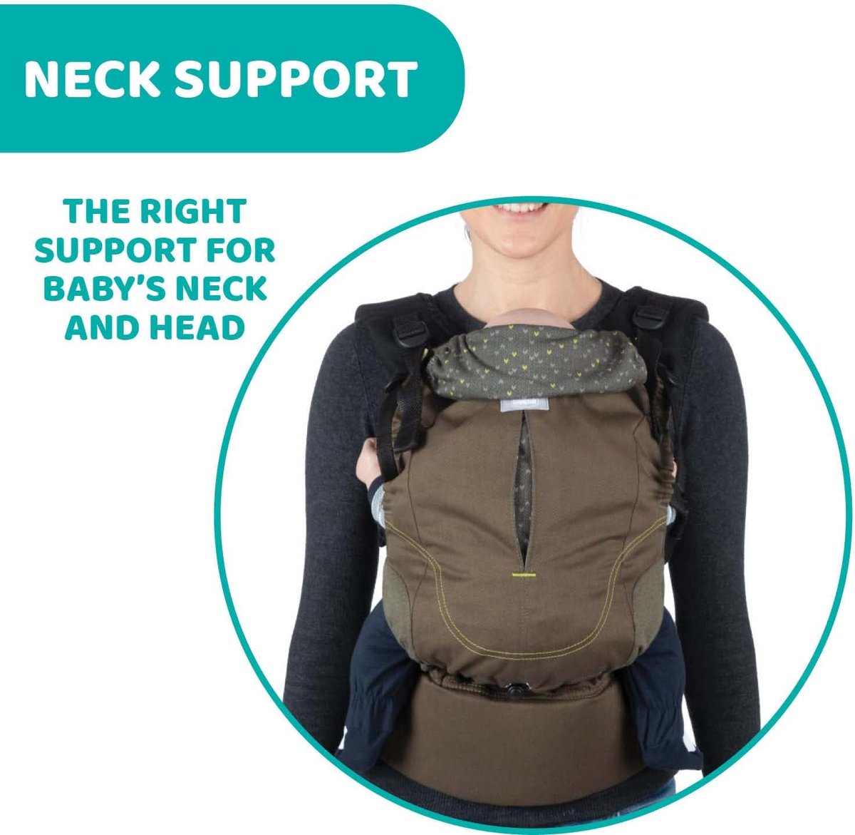 Ergonomische Baby Draagzak - Draagdoek Verstelbaar - Baby Comfortabel Dragen - M-Positie Beentjes - Tot 15 kg - Bladgroen – foto 4