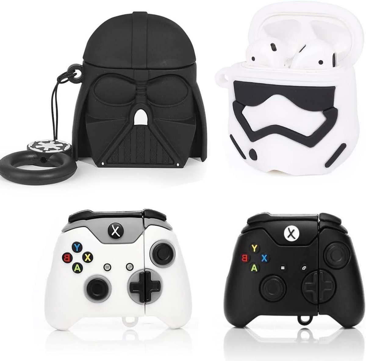 AirPods Hoesjes - Beschermhoesjes Oordopjes - Bescherming Opladen - Schattig Huid Ontwerp - 4 Verpakking - Multicolor