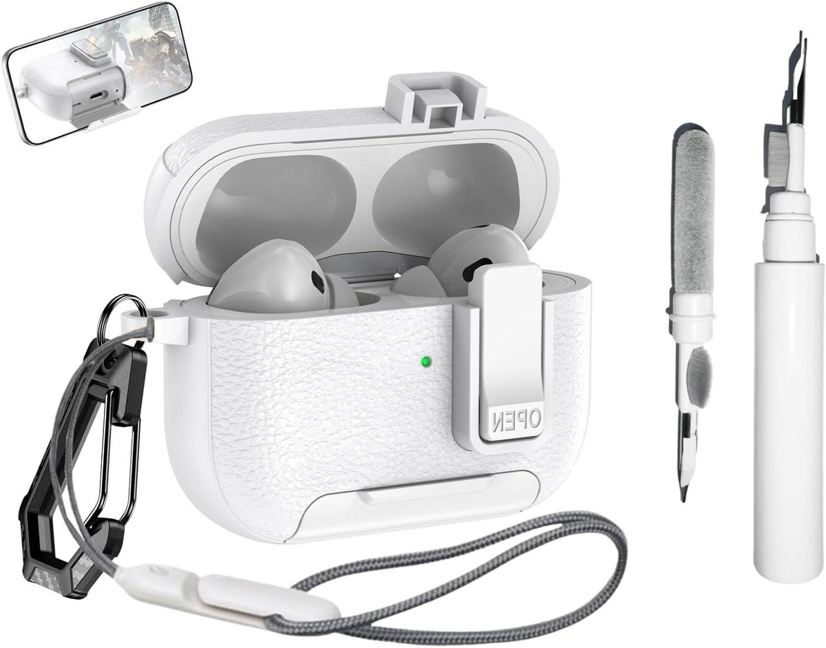 AirPods Pro Hoesje - Oordopjes Case Beschermhoes - Oordopjes Beschermen - Met Veiligheidsslot - 10.41 x 3.05 x 5.84 cm