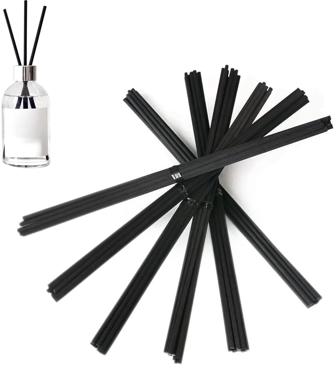 100 zwarte aromatherapie-sticks, vuurvrije aromatherapie-vluchtige sticks, geur-etherische olie-diffuser-sticks, parfum-diffuser-sticks, geschikt voor hotels, kamers, toiletten, kantoren