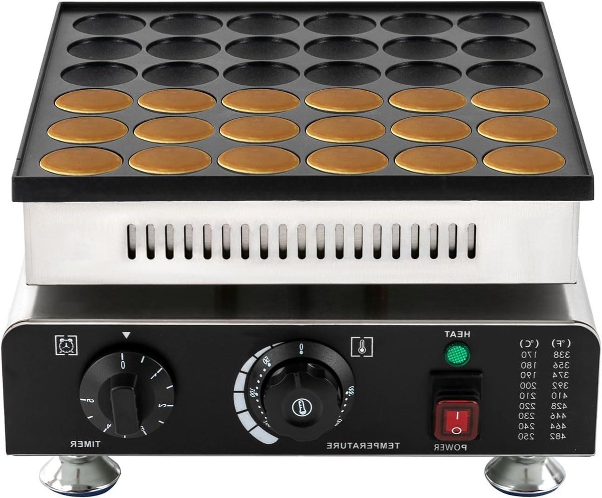 Pannenkoekenmachine 36 Gaten - Wafelmaker Mini Poffertjes - Snel Ontbijt Maken - Antiaanbaklaag Gelijkmatige Warmte