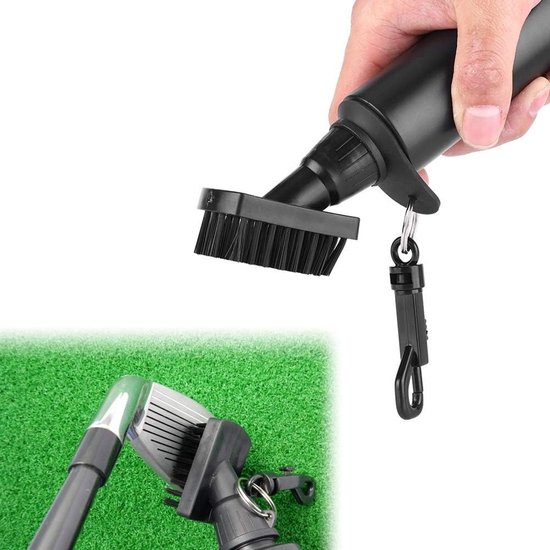 Golfclub Borstel - Reinigingsborstel Golfaccessoires - Golfclubs Reinigen - Eenvoudig Water Vullen - 18 x 4 cm - Zwart — afbeelding 2